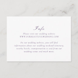 Rena Lila Elegant bröllop Tilläggskort