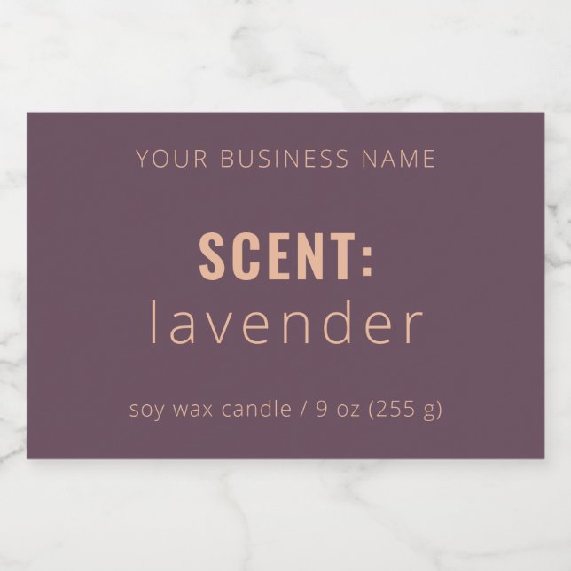 Rena minimalistiskt plommon och tonljus mat etiketter (Singel etikett)