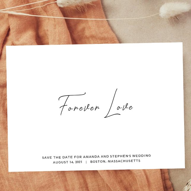 Rena minimalistiskt svartvitt i Forever love Spara Datumet (Skapare uppladdad)