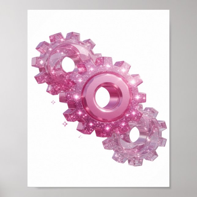 Rena rosa PINK GLITTER GEAR-ICONER Poster (Framsidan)