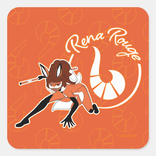 Rena Rouge Badge Fyrkantigt Klistermärke (Framsida)