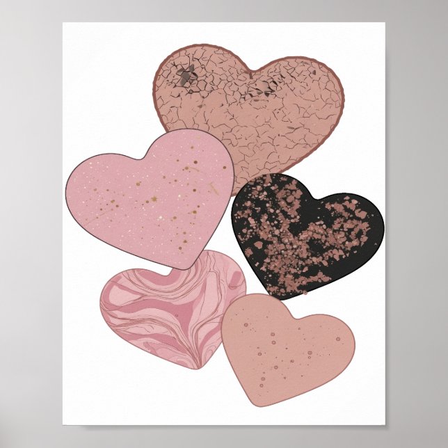 Rena silver HJÄRTAN Modern design Poster (Framsidan)