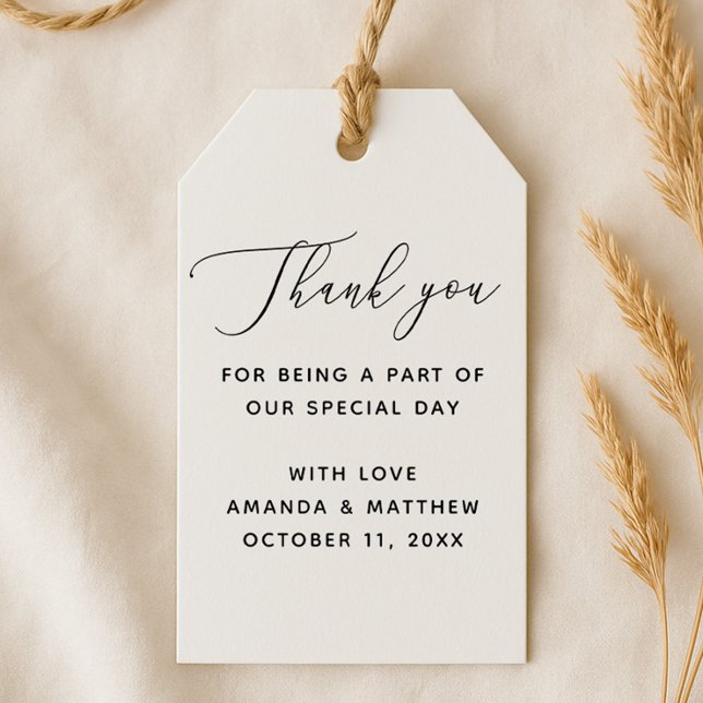 Rena skript för elegant. Minimalistisk Bröllop Tac Presentetikett (Skapare uppladdad)