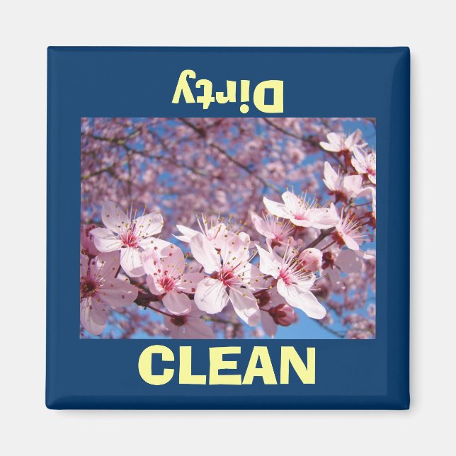 Rena smutsiga diskmaskinmagneter Blommor Magnet (Framsidan)