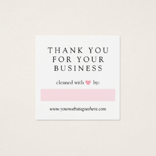 Renad med Kärlek Rosa Heart Tack Business Fyrkantigt Visitkort