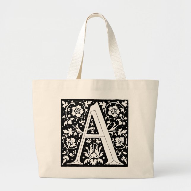 Renaissance Alphabet Brev A Totebag Jumbo Tygkasse (Framsidan)