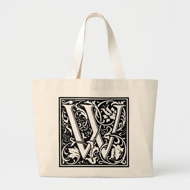 Renaissance Alphabet Brev W Totebag Jumbo Tygkasse (Framsidan)