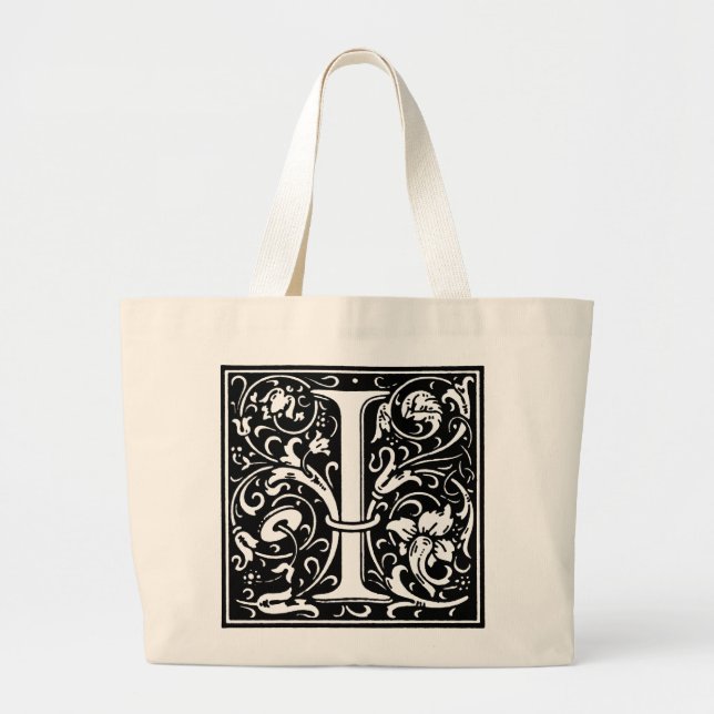Renaissance Alphabet Printing Brev I Totebag Jumbo Tygkasse (Framsidan)