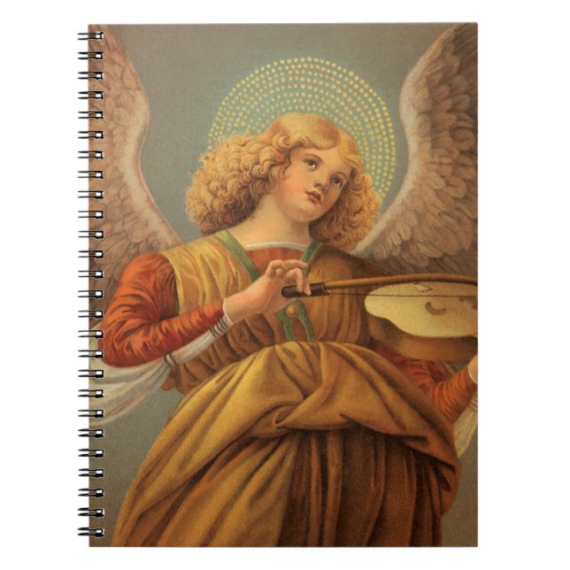 Renaissance Angel Plutning Violin Melozzo da Forli Anteckningsbok Med Spiral (Framsidan)