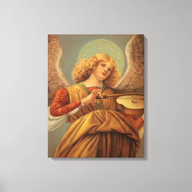 Renaissance Angel Plutning Violin Melozzo da Forli Canvastryck (Framsida)