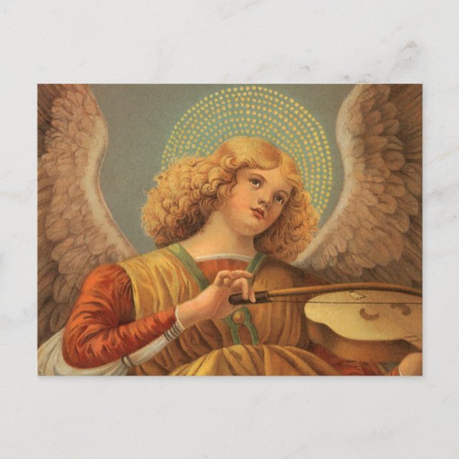 Renaissance Angel Plutning Violin Melozzo da Forli Helg Vykort (Framsida)
