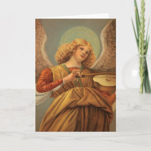 Renaissance Angel Plutning Violin Melozzo da Forli Helgkort