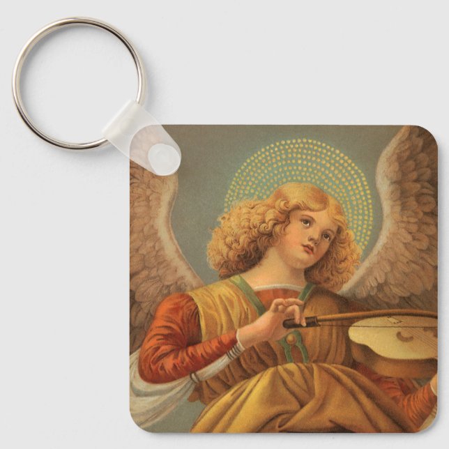 Renaissance Angel Plutning Violin Melozzo da Forli Nyckelring (Framsida)