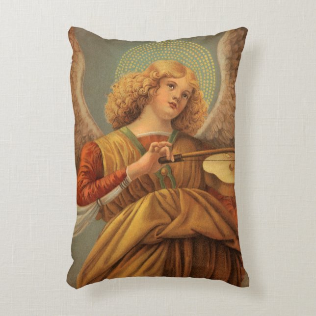 Renaissance Angel Plutning Violin Melozzo da Forli Prydnadskudde (Framsidan(Vertikal))