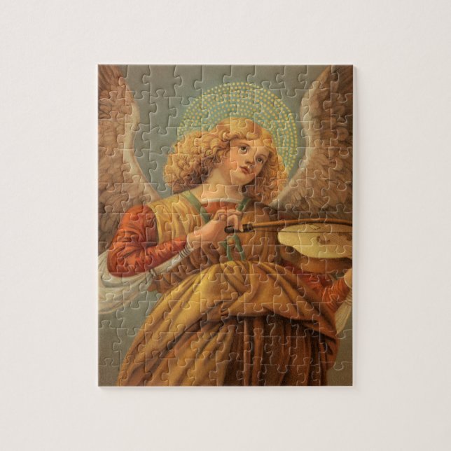 Renaissance Angel Plutning Violin Melozzo da Forli Pussel (Vertikal)