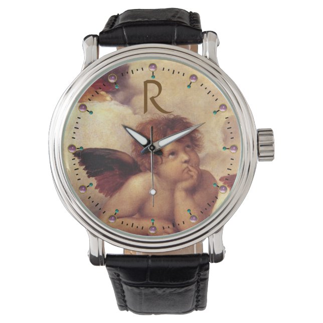 RENAISSANCE ANGEL /Winged Cherub Monogram Armbandsur (Framsida)