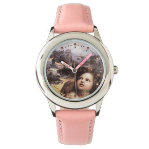 RENAISSANCE ANGEL WITH LANDSCAPE ,Rosa Gemstones Armbandsur
