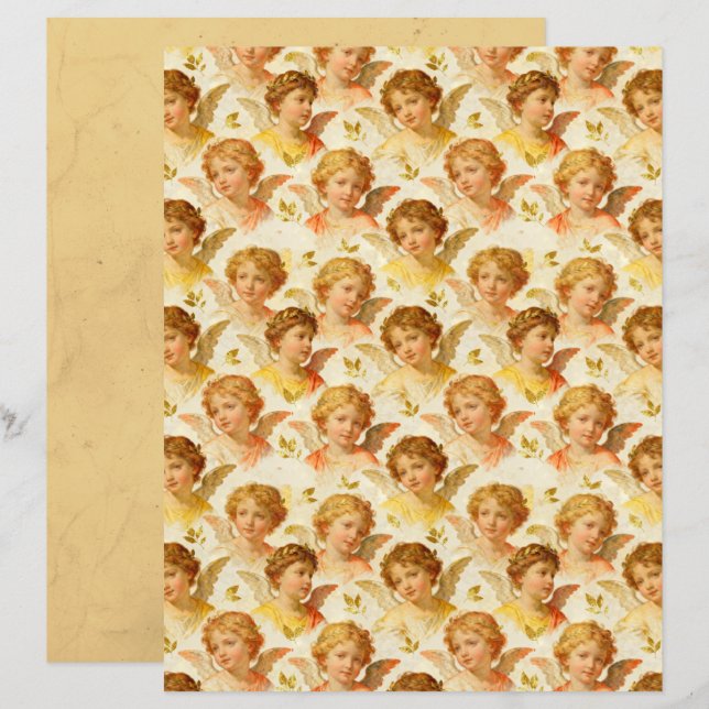Renaissance Angels Scrapbook Paper (Fram/baksida)