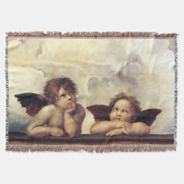 RENAISSANCE ÄNGLAR Raffaello Sanzio,Winged Cherubs Filt (Framsidan)