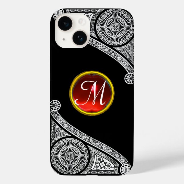 RENAISSANCE ARCHITECT Black White Red Gem Monogram (Baksida)