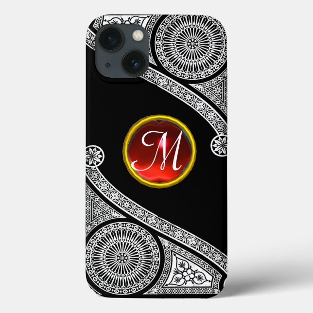 RENAISSANCE ARCHITECT Black White Red Gem Monogram (Baksida)