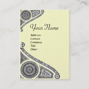RENAISSANCE ARCHITECT MONOGRAM 4 Black Cream Pearl Visitkort