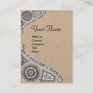 RENAISSANCE ARCHITECT MONOGRAM Black White Kraft Visitkort