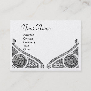 RENAISSANCE ARCHITECT MONOGRAM Black White Pearl Visitkort