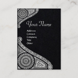 RENAISSANCE ARCHITECT MONOGRAM White Black Papper Visitkort