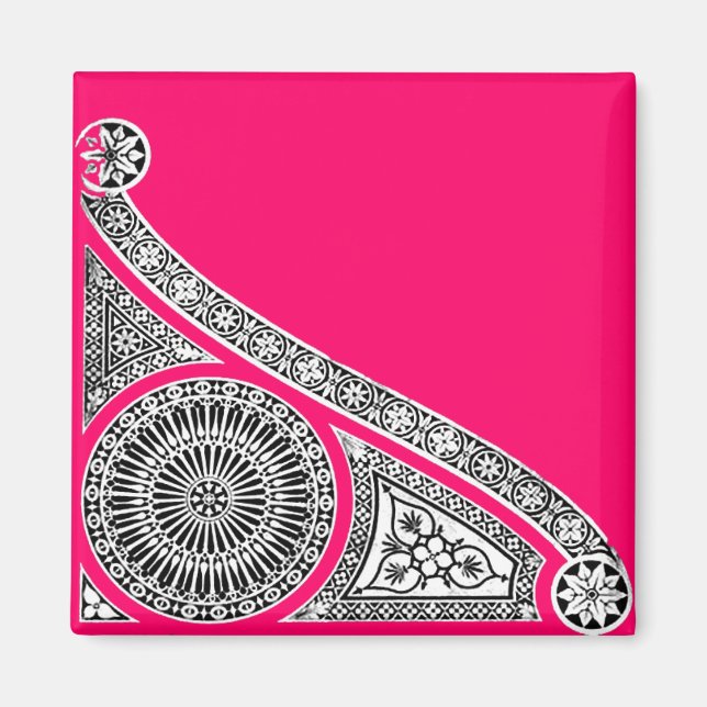 RENAISSANCE ARCHITECTURE STONE DECOR-rosa Magnet (Framsidan)