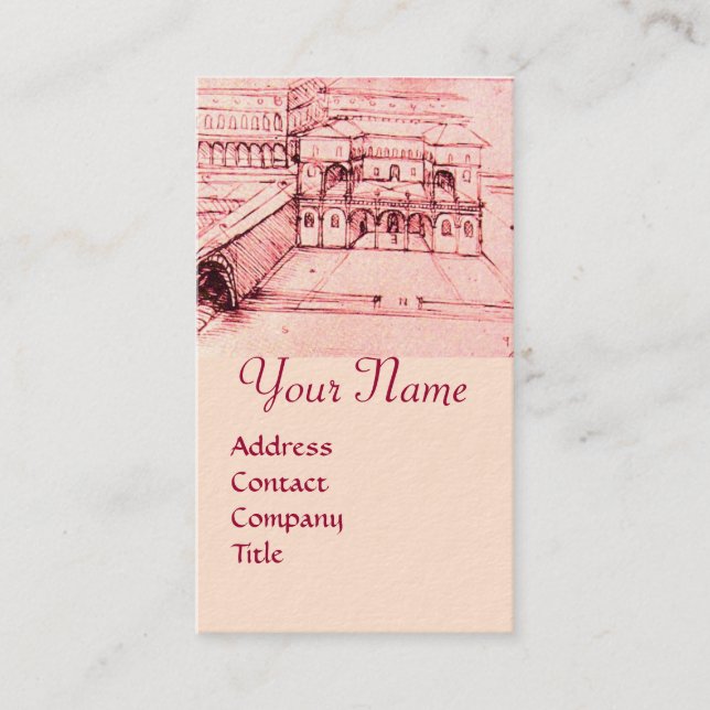 RENAISSANCE ARKITEKTUR,ARKITEKT, INGENJÖR, Rosa Visitkort (Framsida)