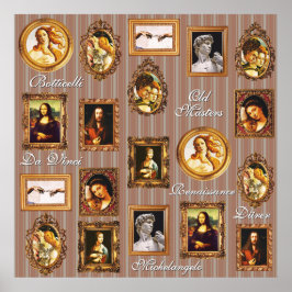 Renaissance Art Gallery Beige Mocha Mousse Rand Poster