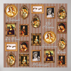 Renaissance Art Gallery Beige Mocha Mousse Rand Poster