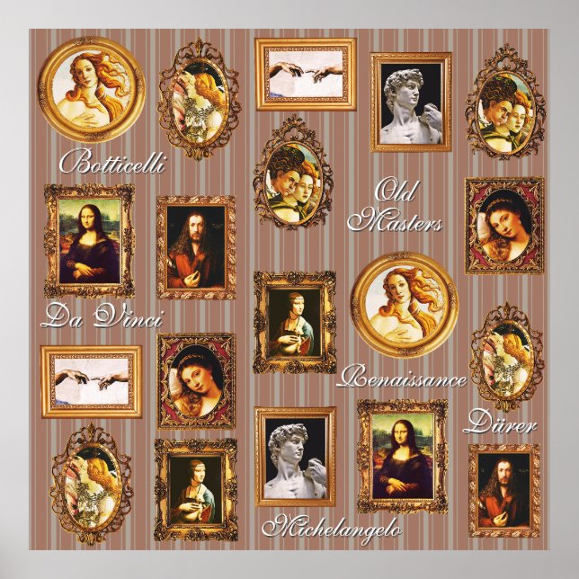 Renaissance Art Gallery Beige Mocha Mousse Rand Poster (Framsidan)