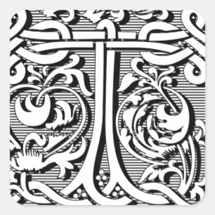 renaissance av cellketoder, monogram T Fyrkantigt Klistermärke
