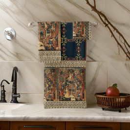 Renaissance Bath Towel, grekiska Snöre Black Guld 