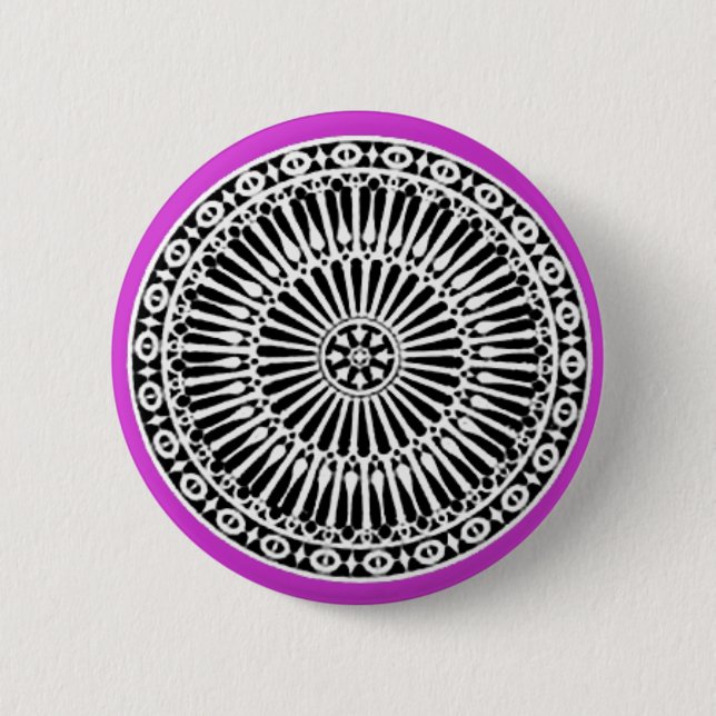 RENAISSANCE Black White Lila Architectural Decor Knapp (Framsida)