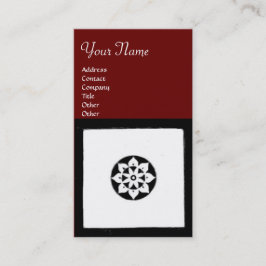 RENAISSANCE Black White Red Geometric Blommigt Visitkort