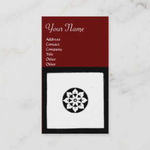 RENAISSANCE Black White Red Geometric Blommigt Visitkort