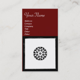 RENAISSANCE Black White Red Geometric Blommigt Visitkort