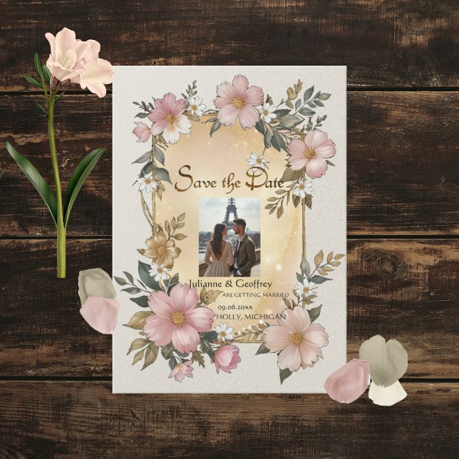Renaissance Blommigt Ram bröllopsinbjudan Inbjudningar (Skapare uppladdad)
