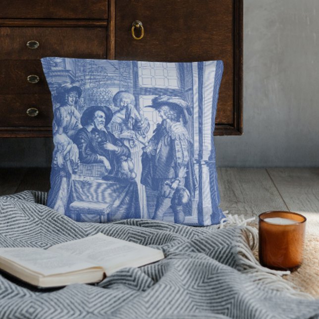Renaissance Blue Toile, prodigal Son Kudde (Skapare uppladdad)
