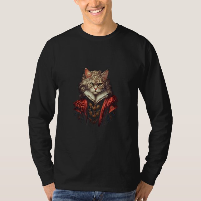 Renaissance Cat  Artistic Feline Masterpiece T Shirt (Framsida)