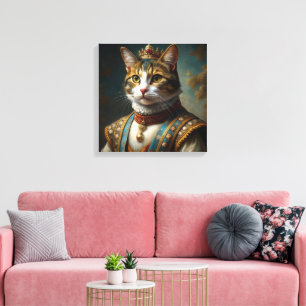 Renaissance Cat Porträtt Canvastryck