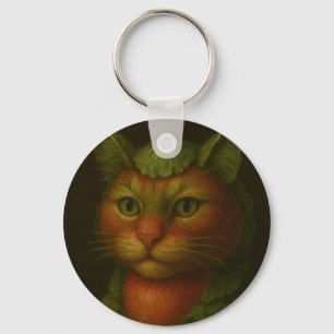 Renaissance Cat Porträtt Nyckelring