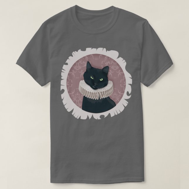 Renaissance Cat Porträtt T Shirt (Design framsida)