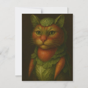 Renaissance Cat Porträtt Vykort