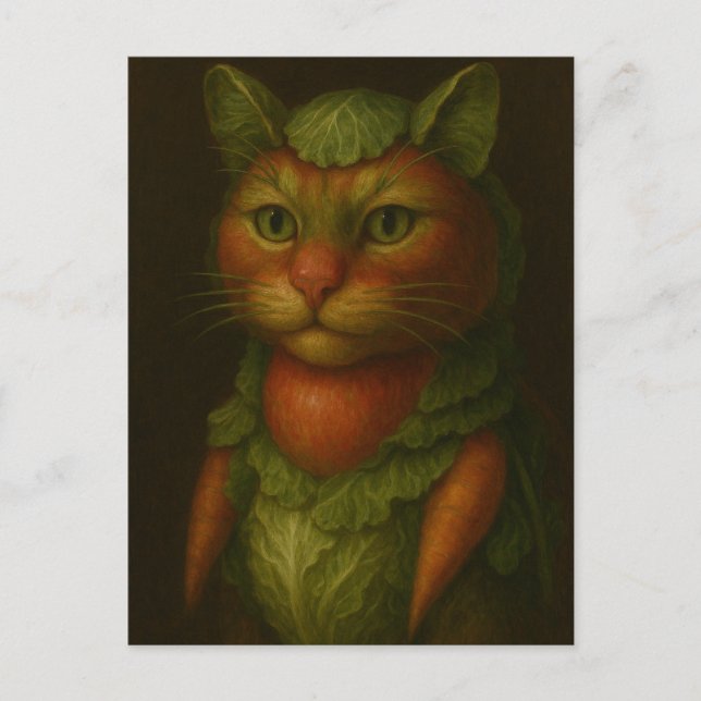 Renaissance Cat Porträtt Vykort (Framsida)