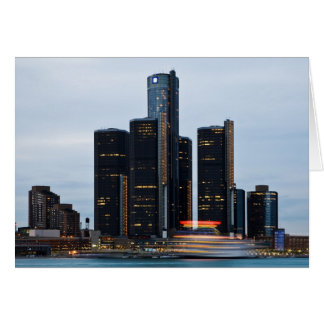 Renaissance Center på Dusk Hälsningskort
