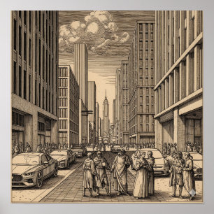 Renaissance City Teckning Poster